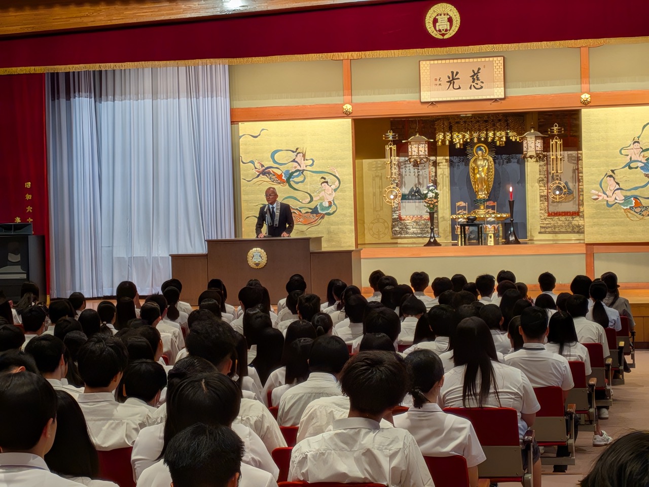 校内設備完工奉告式および第１学期終業式
